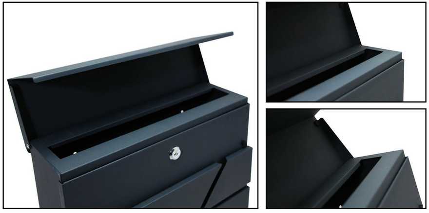Humberg Global Pašto dėžutė 37x37x10cm antracito spalvos 4991