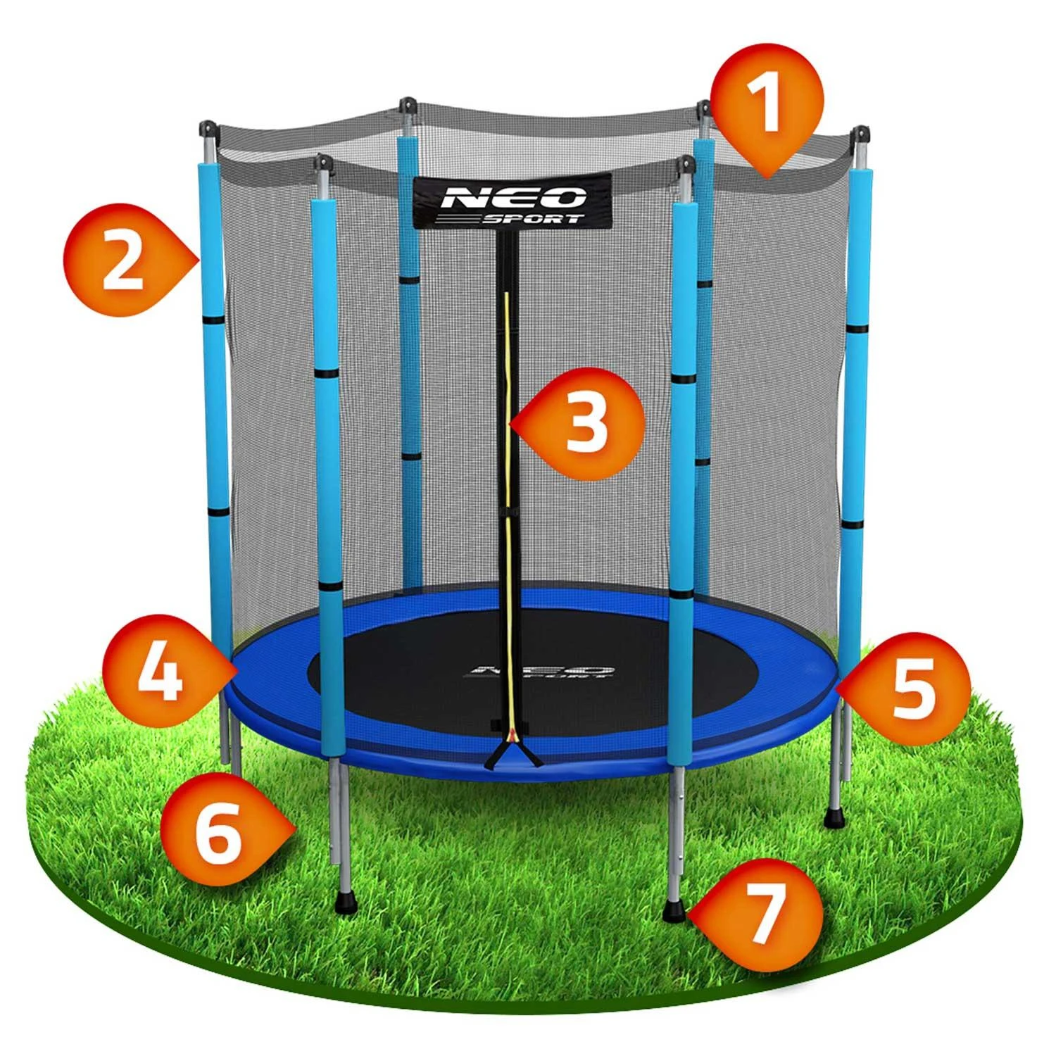 Sodo batutas Neo-Sport NS-04Z200F su išorinės akies 4,5 FT 140 cm