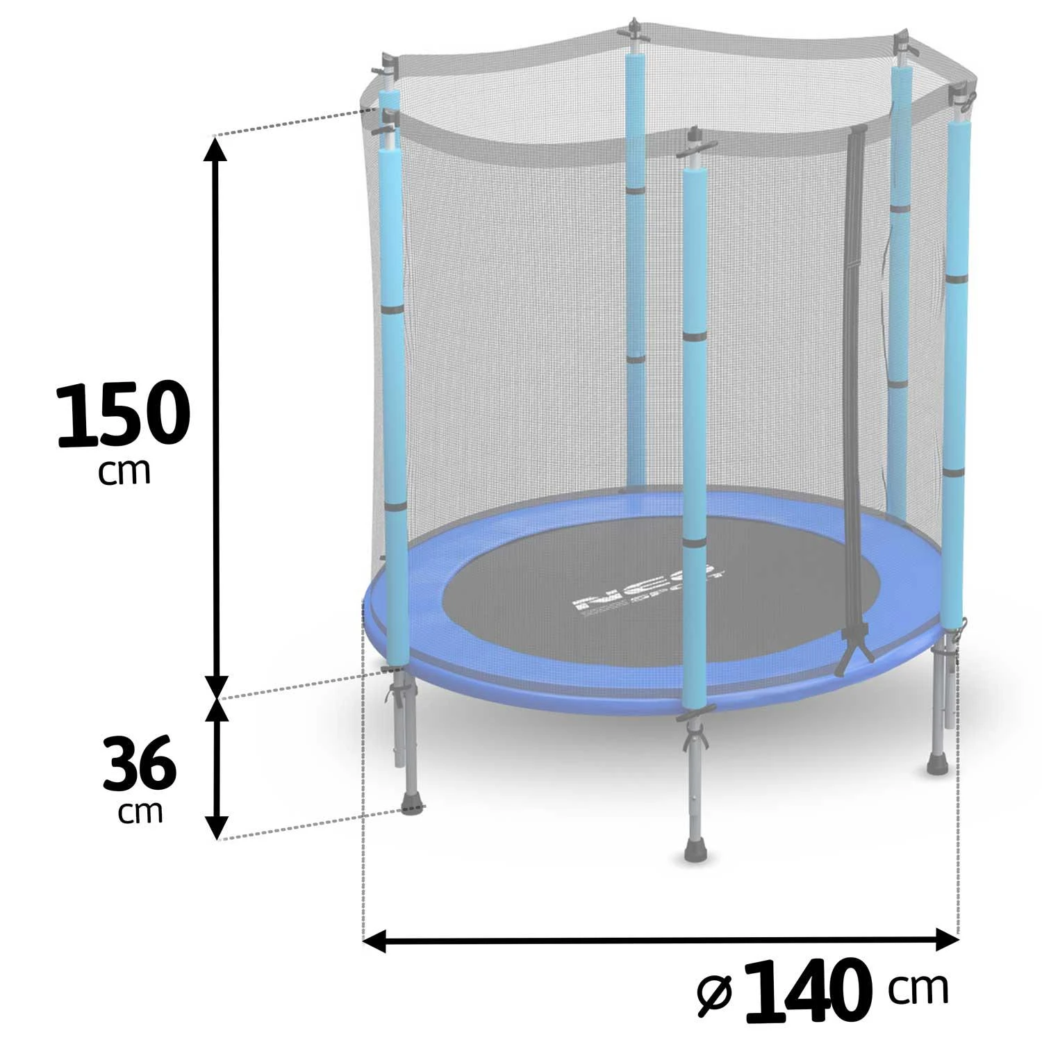 Sodo batutas Neo-Sport NS-04Z200F su išorinės akies 4,5 FT 140 cm