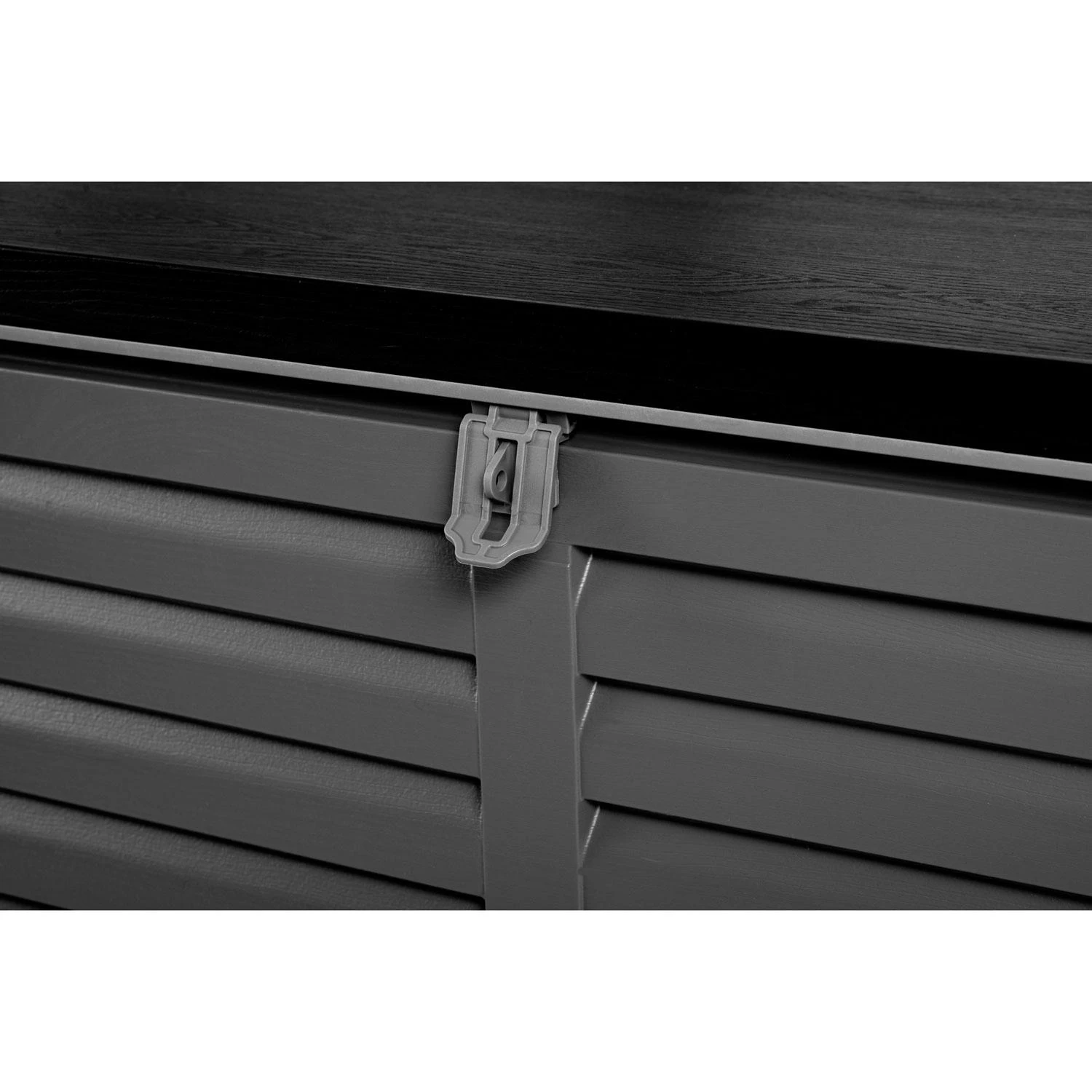 Plonos Sodo dėžė 143 x 57 x 53,5 cm 390 litrų juodos ir pilkos spalvos