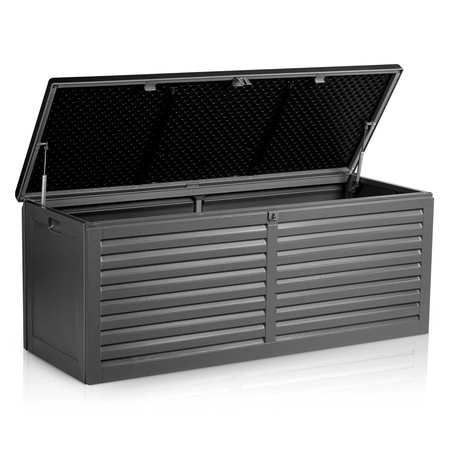 Plonos Sodo dėžė 143 x 57 x 53,5 cm 390 litrų juodos ir pilkos spalvos