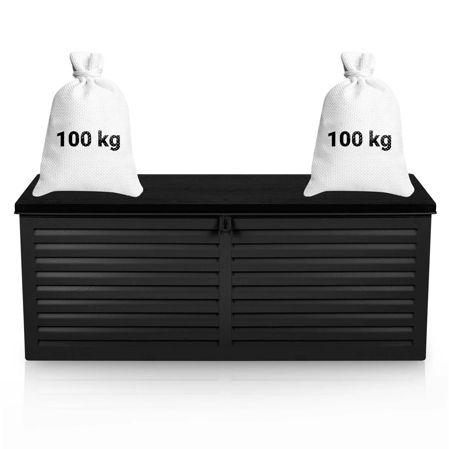 Plonos Nukido Sodo dėžė 143,5 x 57 x 53,5 cm 390 litrų juoda