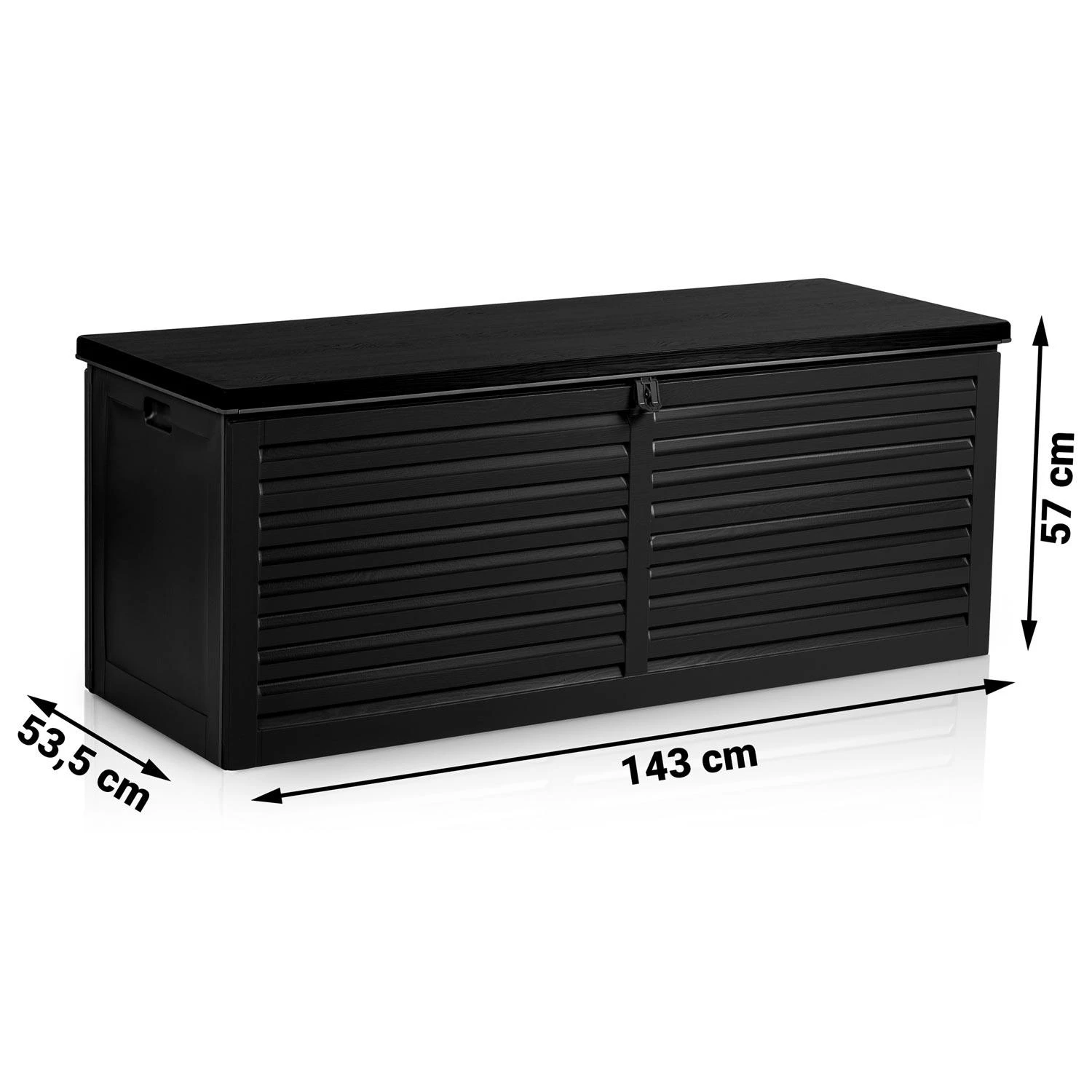 Plonos Nukido Sodo dėžė 143,5 x 57 x 53,5 cm 390 litrų juoda
