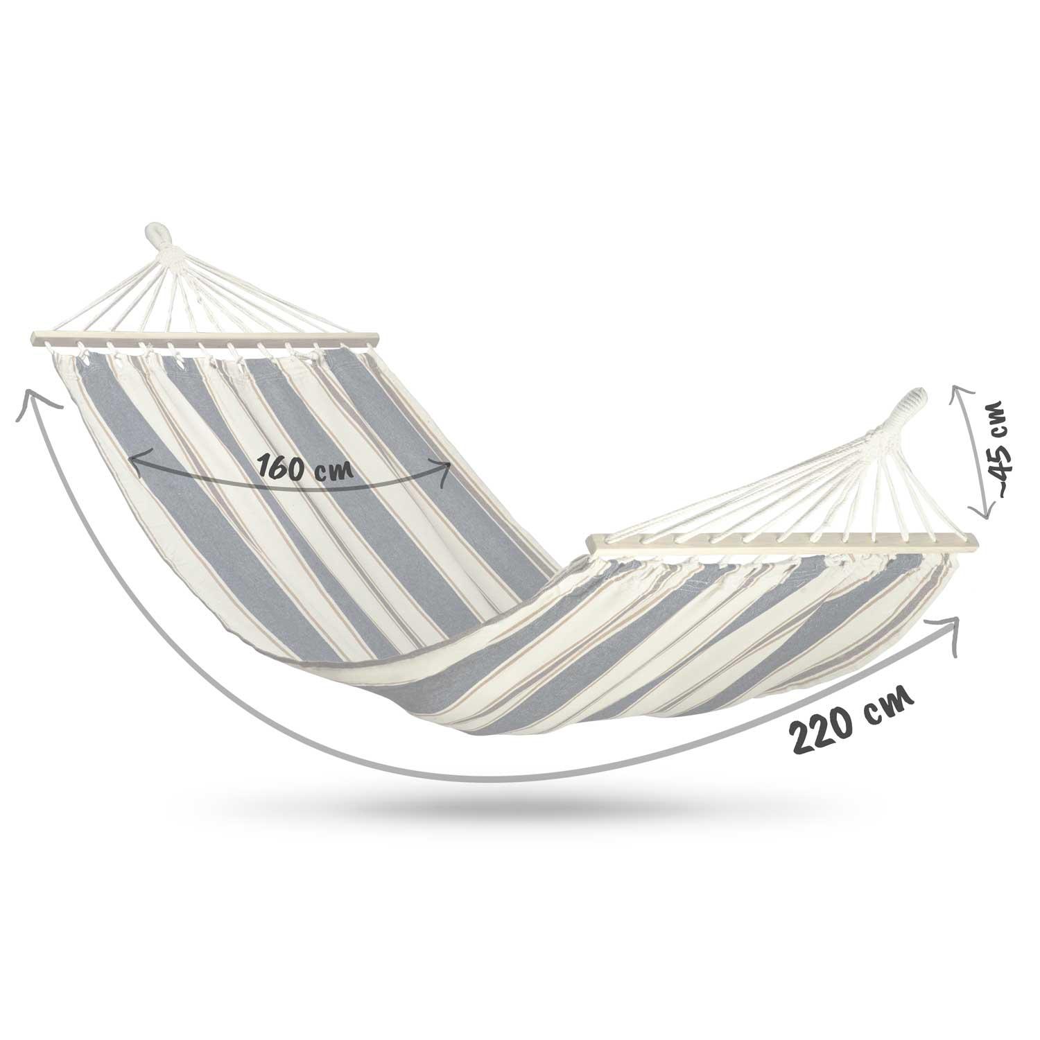 Sofotel „Bahama“ dvigulė sodo hamako sofa, balta ir mėlyna