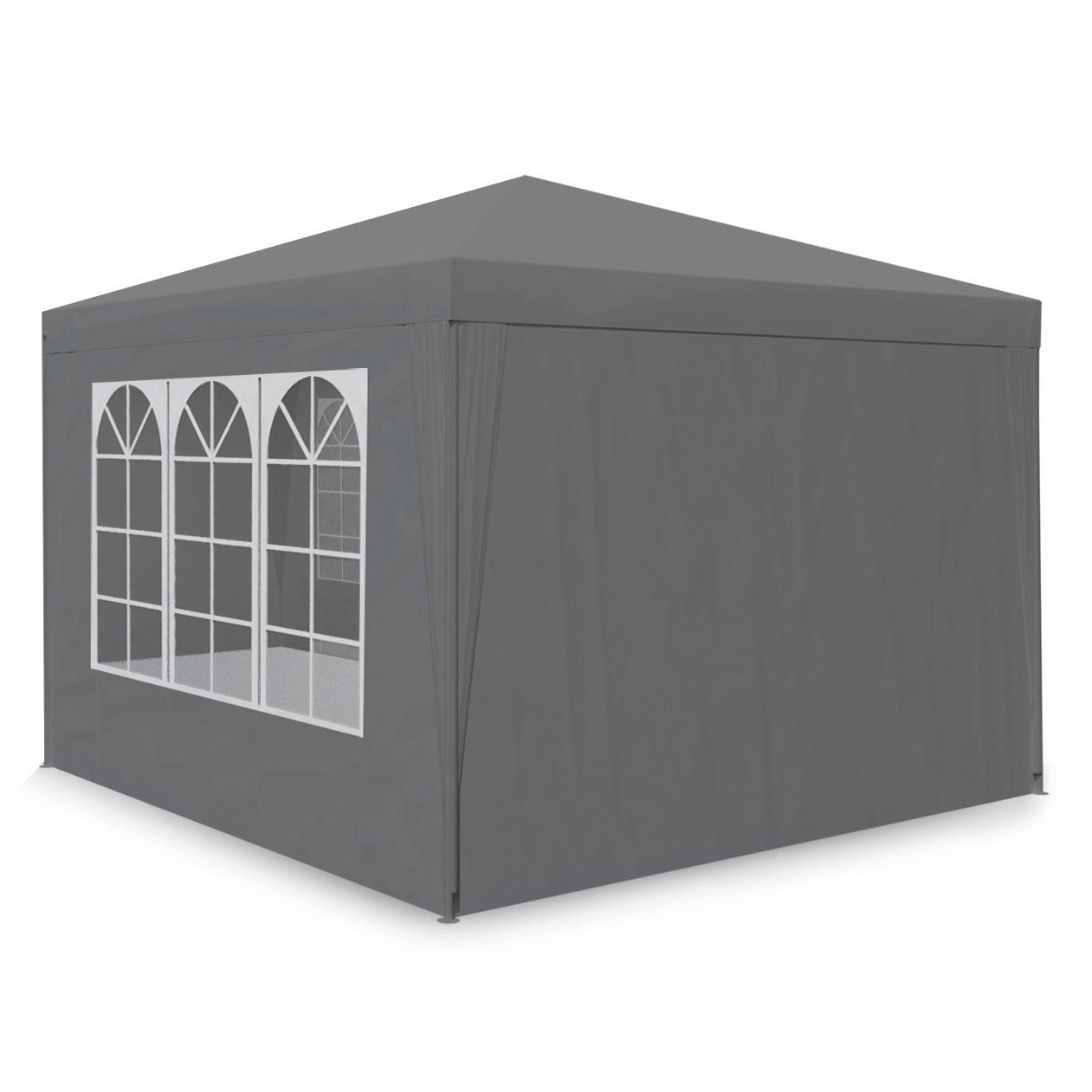 Sodo paviljonas su 4 sienomis, 3 x 3 m, pilkas, Plonos