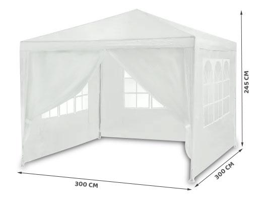 Plonos Sodo paviljonas baltas 3x3 m 4936