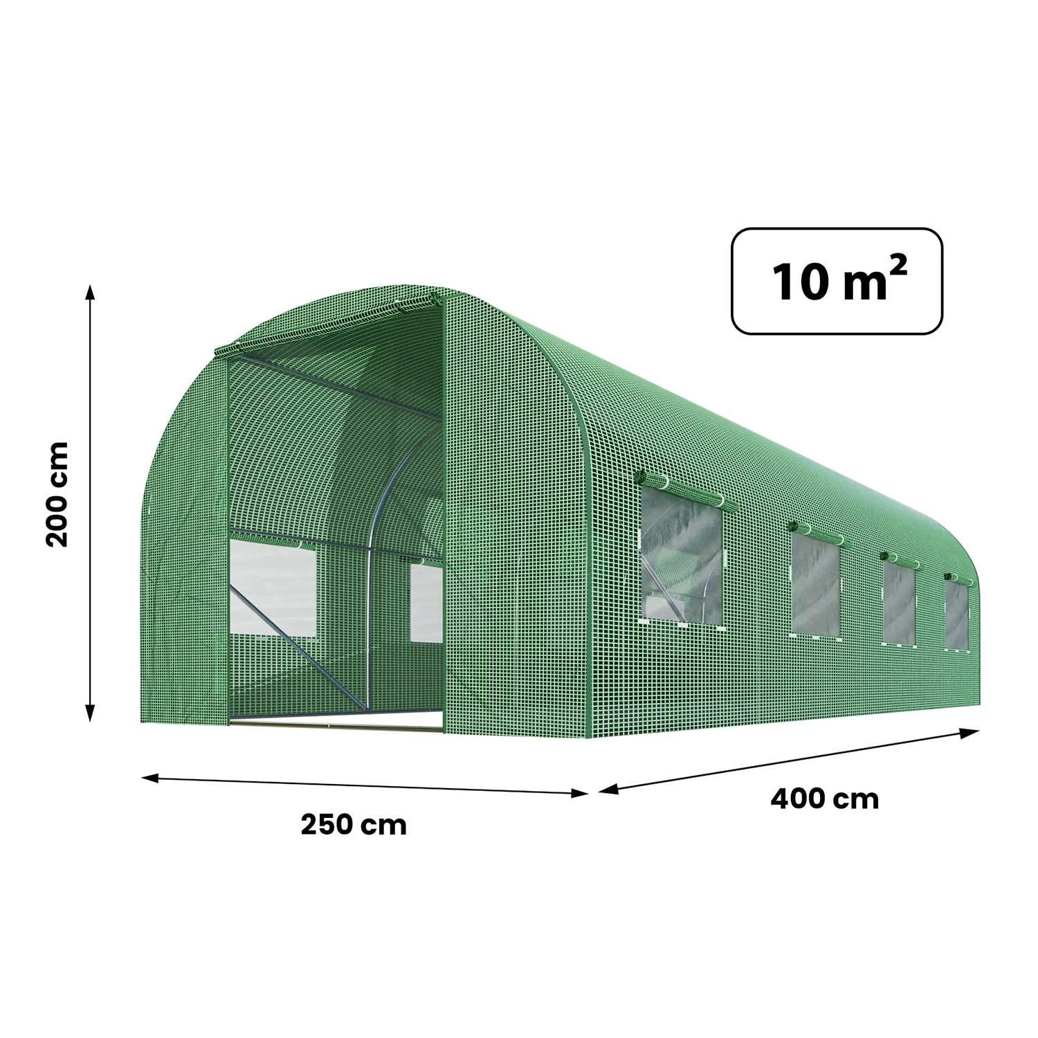 Šiltnamis 2,5x4xH2m (10m2) Plonos