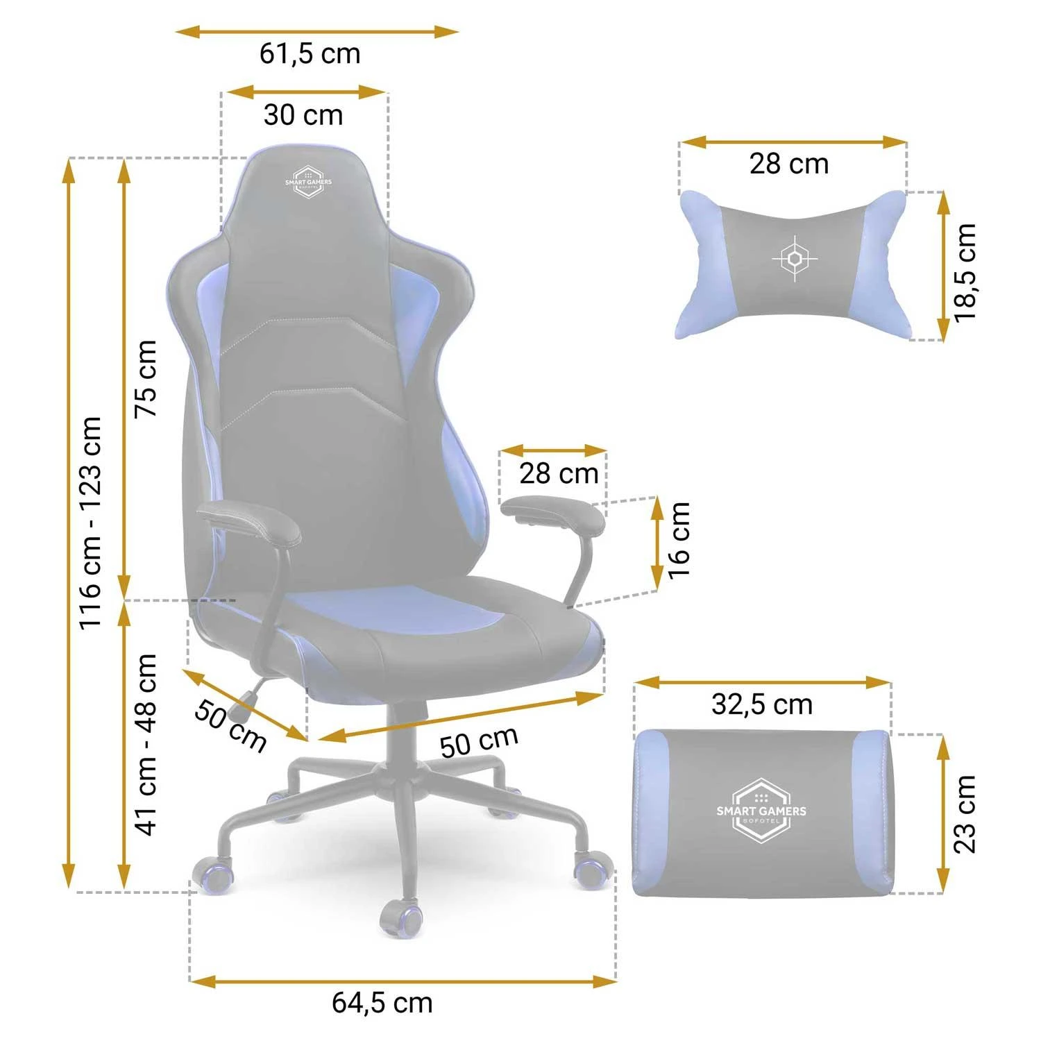 SPORT Sofotel Yasuo žaidimų kėdė – mėlyna – 2591