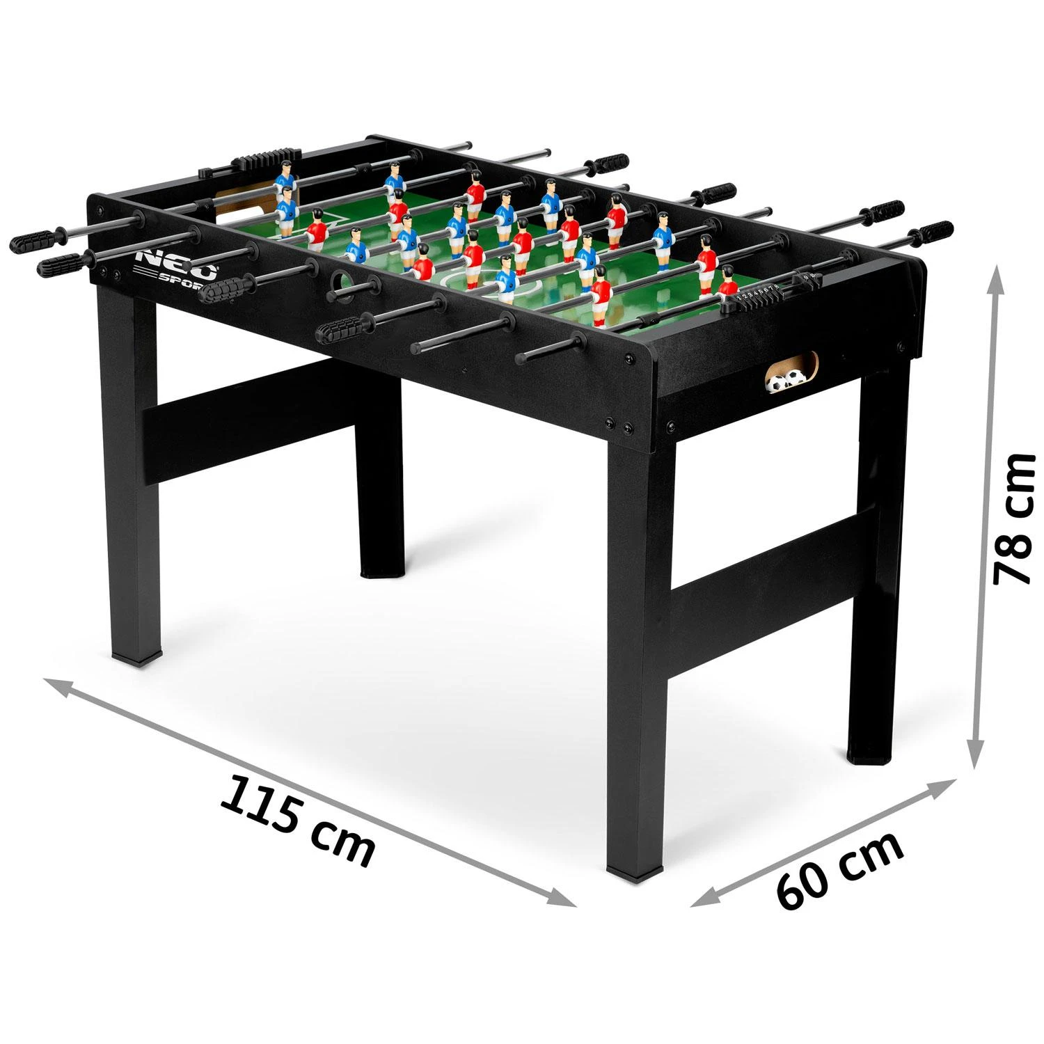 Neo-Sport Neosport juodas futboliuko stalas 118x61x79 cm NS-805