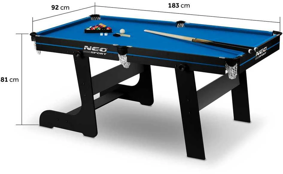 Neo-Sport 6 pėdų biliardo stalo komplektas, didelis biliardo stalas AD62A NS-808