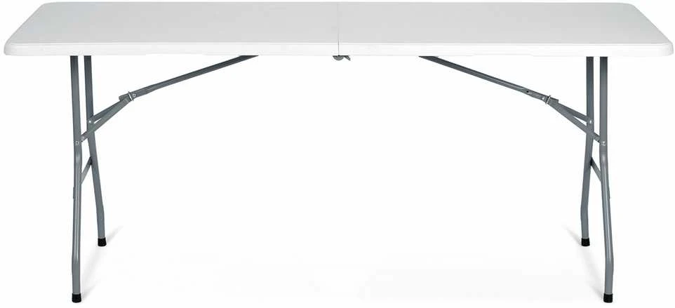 Plonos Sulankstomas plonas baltas lauko aptarnavimo stalas 180 cm