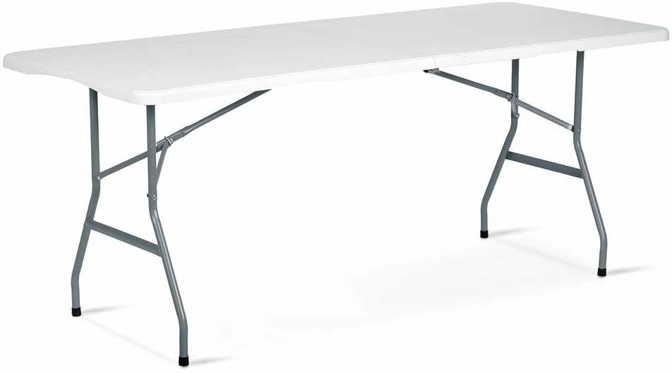 Plonos Sulankstomas plonas baltas lauko aptarnavimo stalas 180 cm