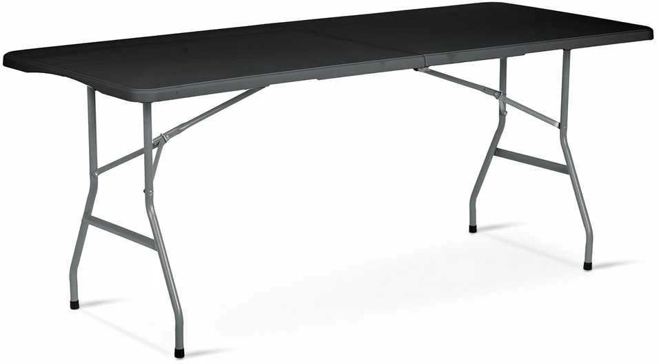 Sulankstomas sodo maitinimo stalas, 180 cm, juodas, „Plonos“