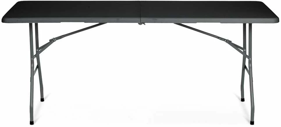 Sulankstomas sodo maitinimo stalas, 180 cm, juodas, „Plonos“