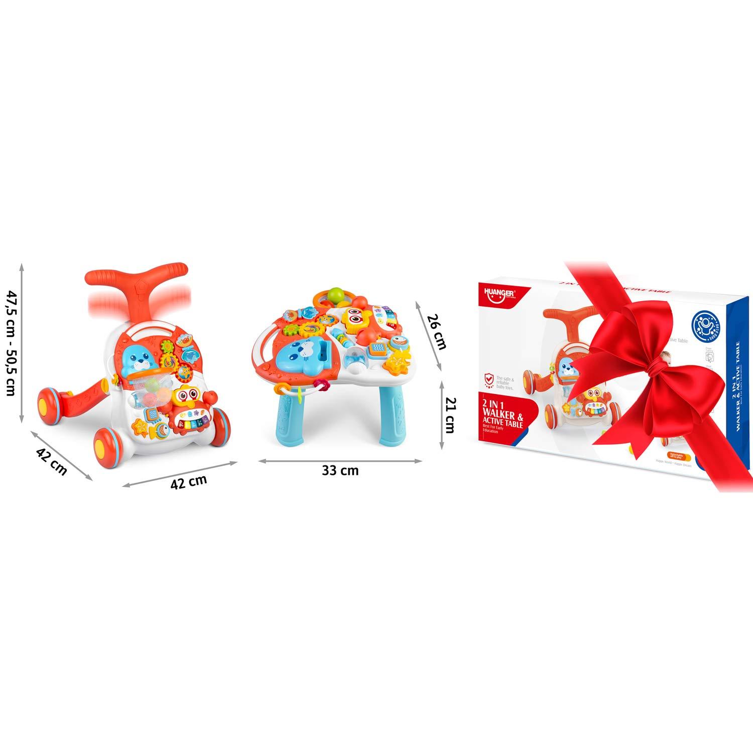 Ricokids Vaikiškas edukacinis staliukas 2in1 RK-810 baltai raudonas