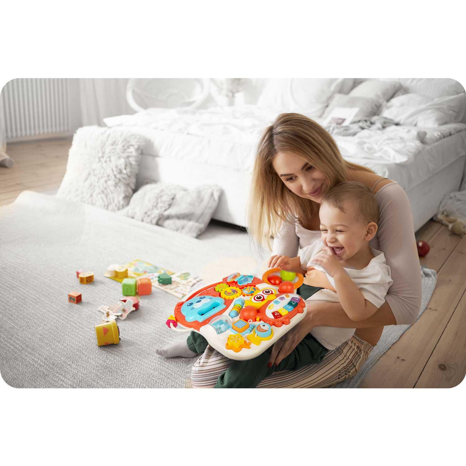 Ricokids Vaikiškas edukacinis staliukas 2in1 RK-810 baltai raudonas