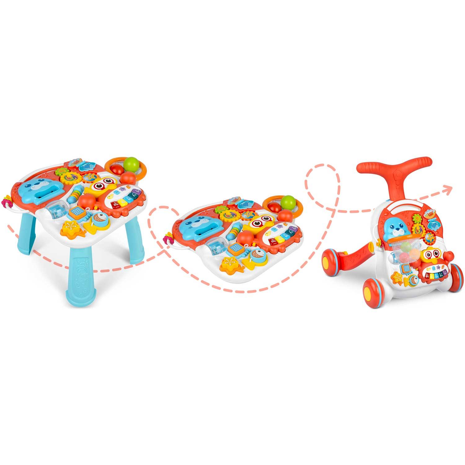 Ricokids Vaikiškas edukacinis staliukas 2in1 RK-810 baltai raudonas