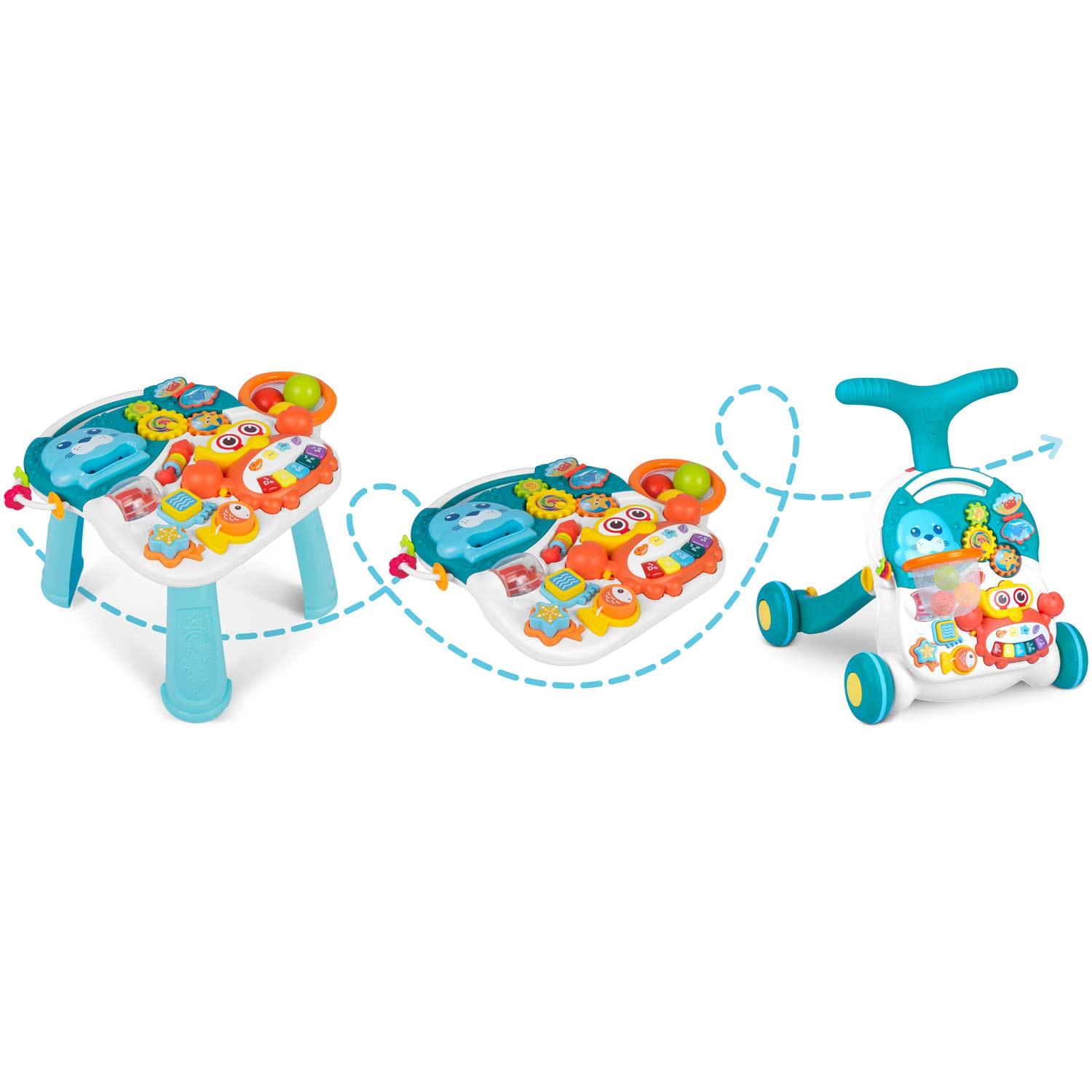 Ricokids Vaikiškas edukacinis staliukas 3in1 RK-810 baltai mėlynas