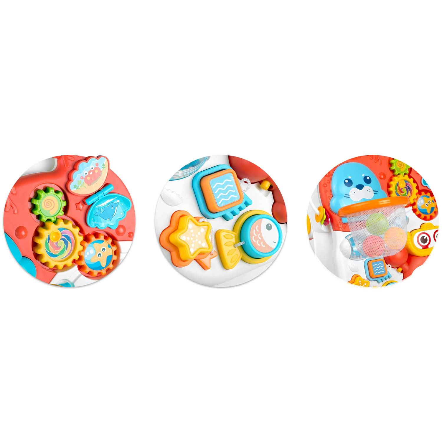 Ricokids Vaikiškas edukacinis staliukas 2in1 RK-810 baltai raudonas