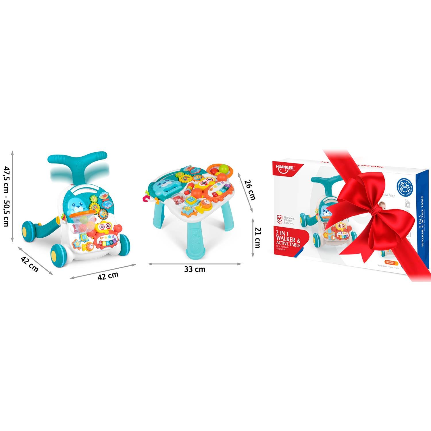 Ricokids Vaikiškas edukacinis staliukas 3in1 RK-810 baltai mėlynas