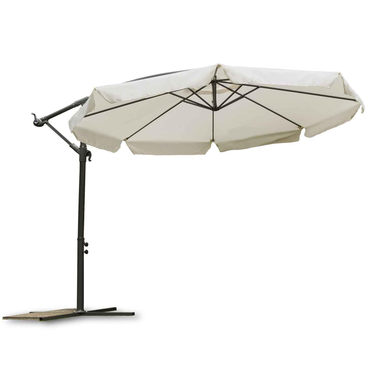 Plonos Sulankstomas sodo skėtis, 8 segmentų, smėlio spalvos, 350 cm