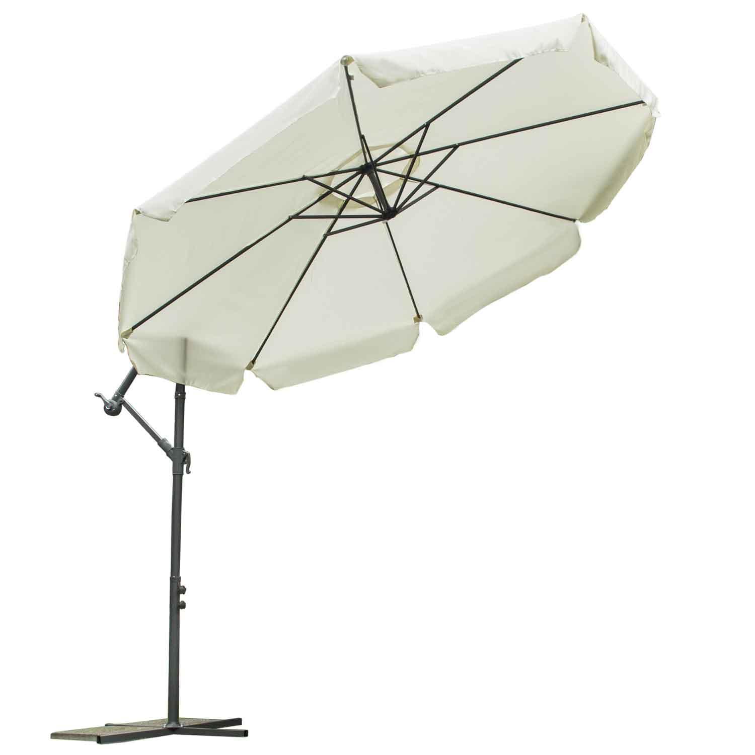 Plonos Sulankstomas sodo skėtis, 8 segmentų, smėlio spalvos, 350 cm
