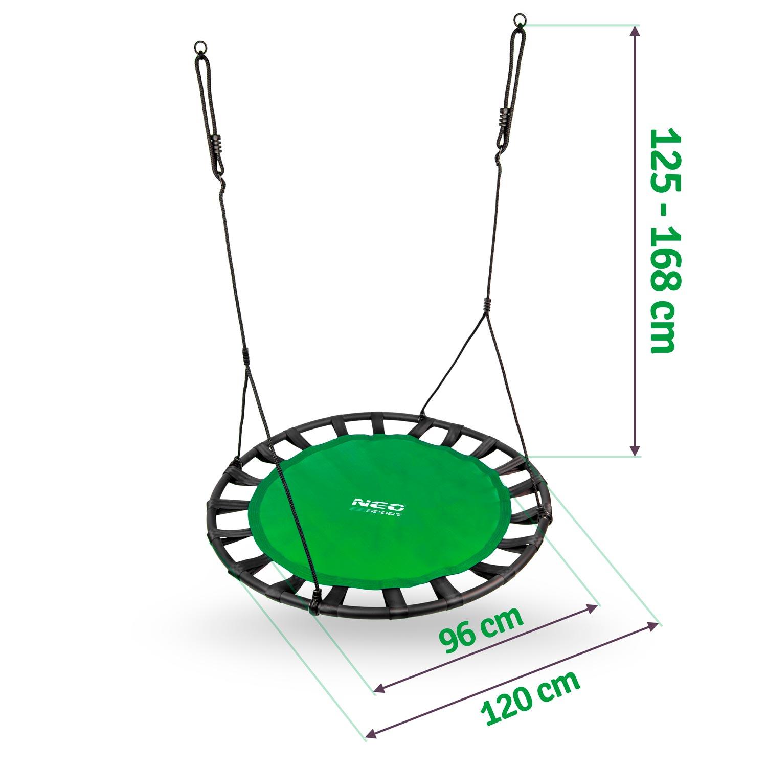 Neo-Sport Sūpynės gandro lizdui SWINGO XXL 120 cm žalios