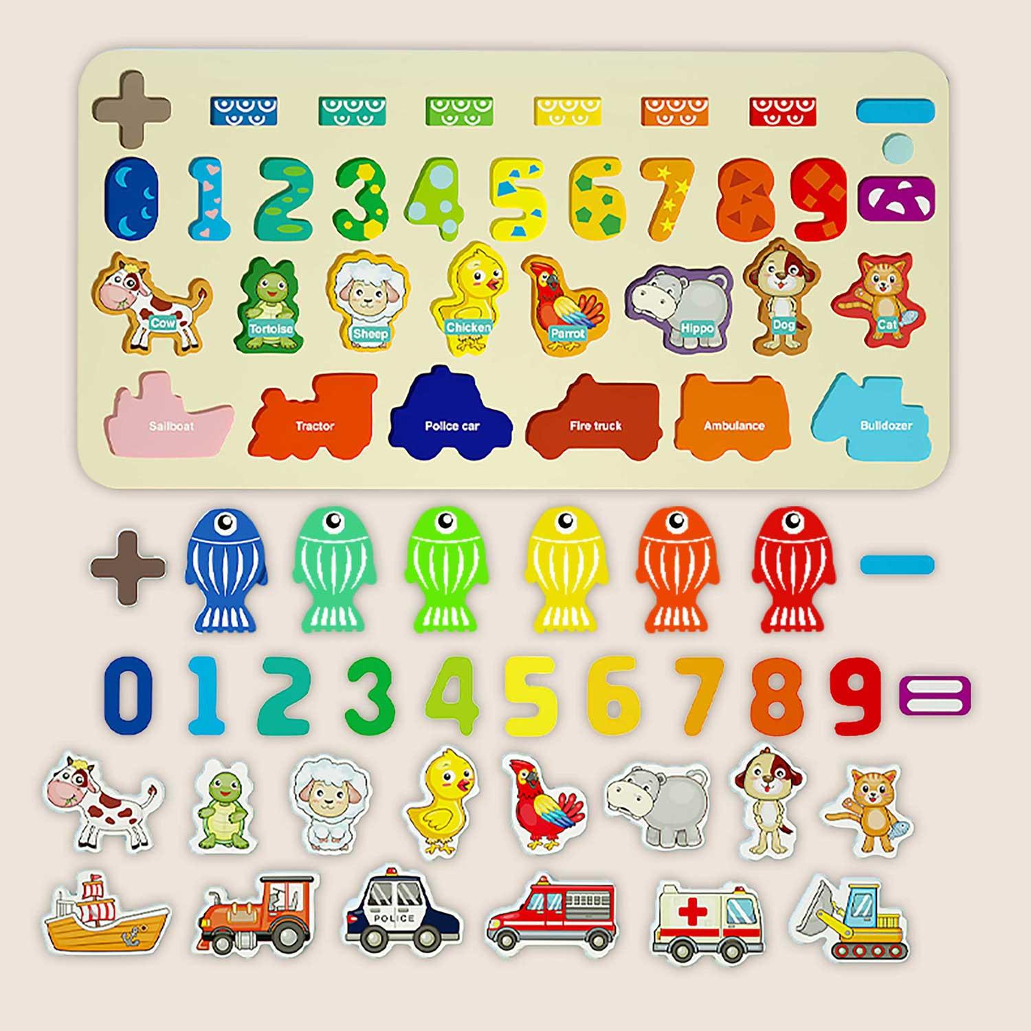 „Ricokids 781400“ edukacinė lenta su skaičiais, gyvūnais ir transporto priemonėmis
