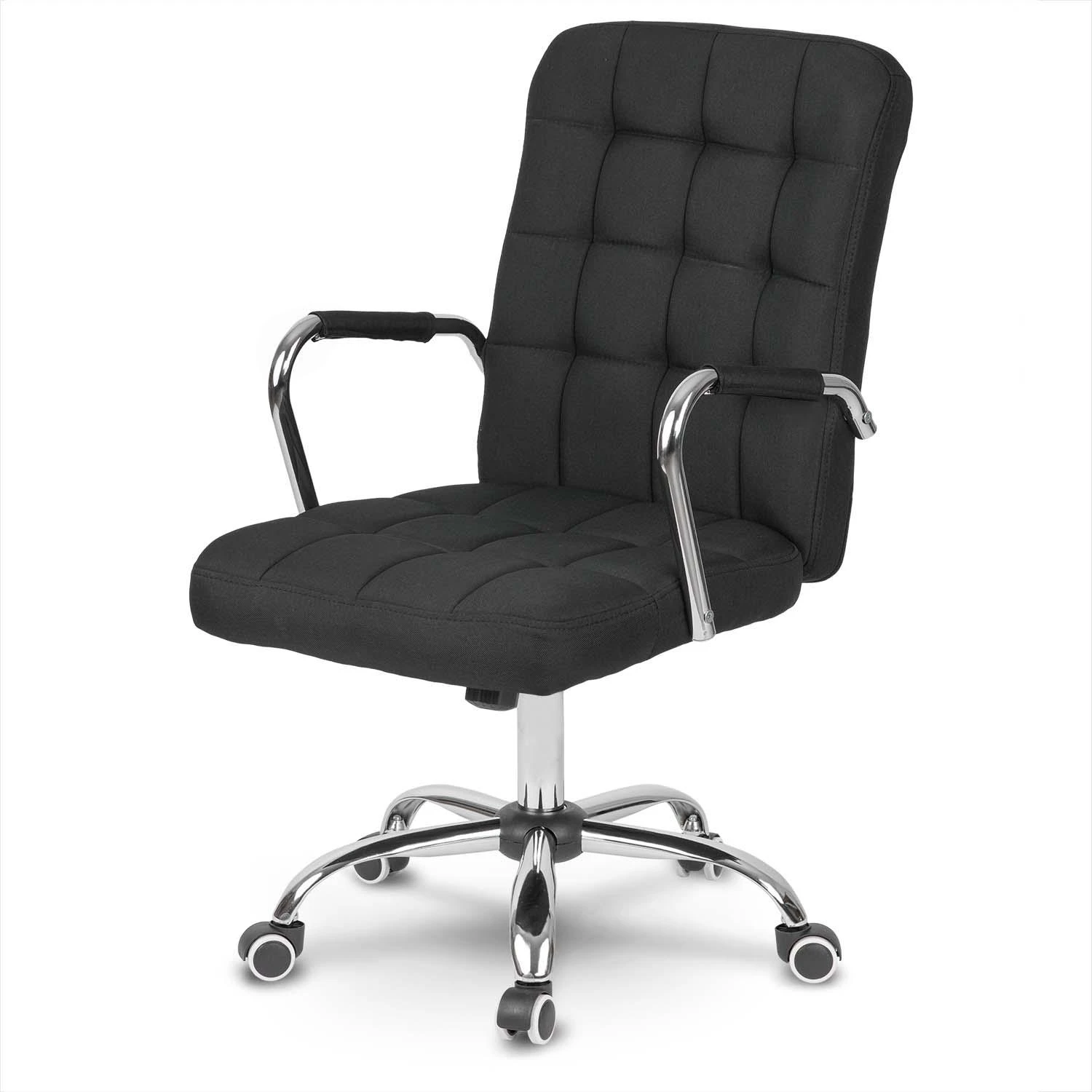 Sofotel Juoda audinio biuro kėdė, ergonomiškas dizainas, reguliuojamas aukštis, namams ir biurui, patogi užduočių kėdė, vadovo kėdė