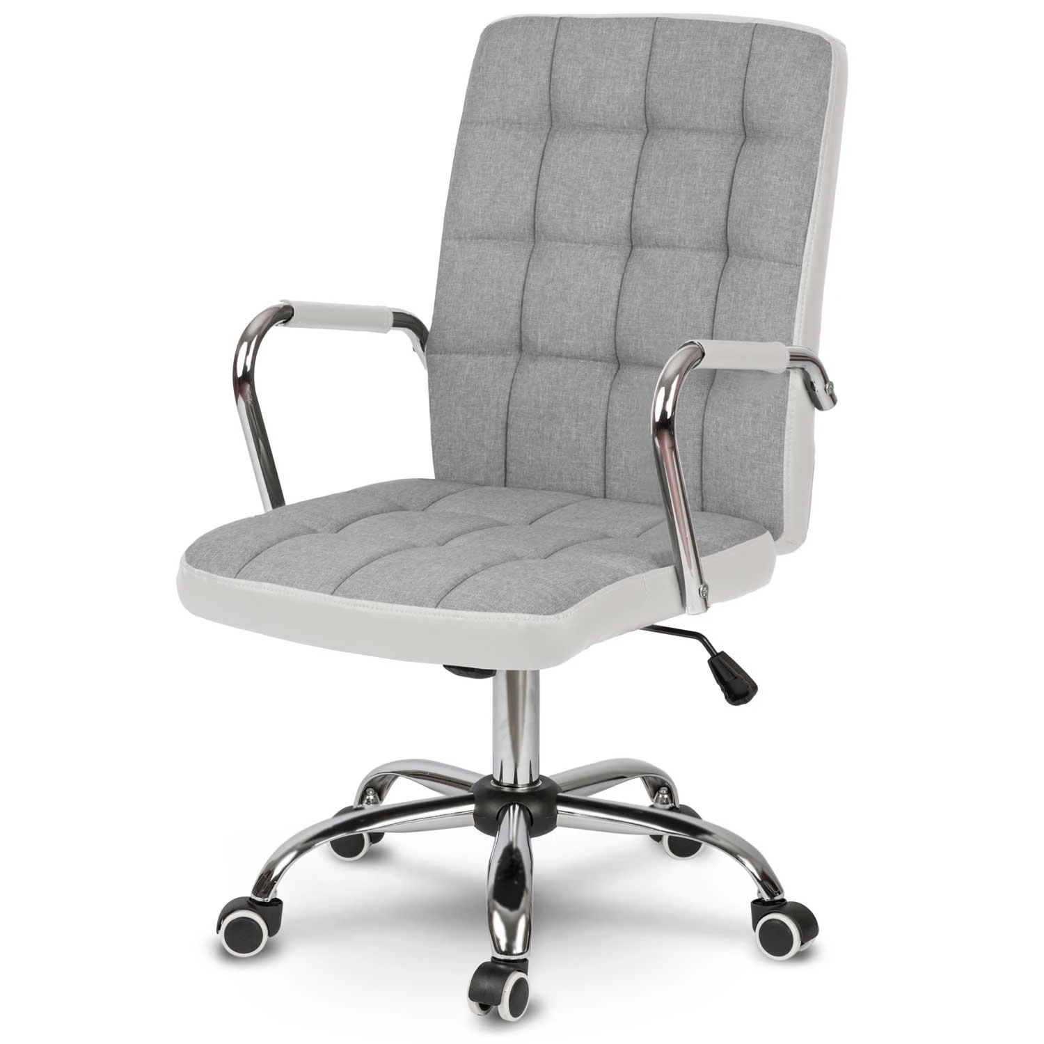 Sofotel Audininė biuro kėdė, pilka ir balta, reguliuojamo aukščio, pasvirimo funkcija, ergonomiškas atlošas, patogi biuro kėdė