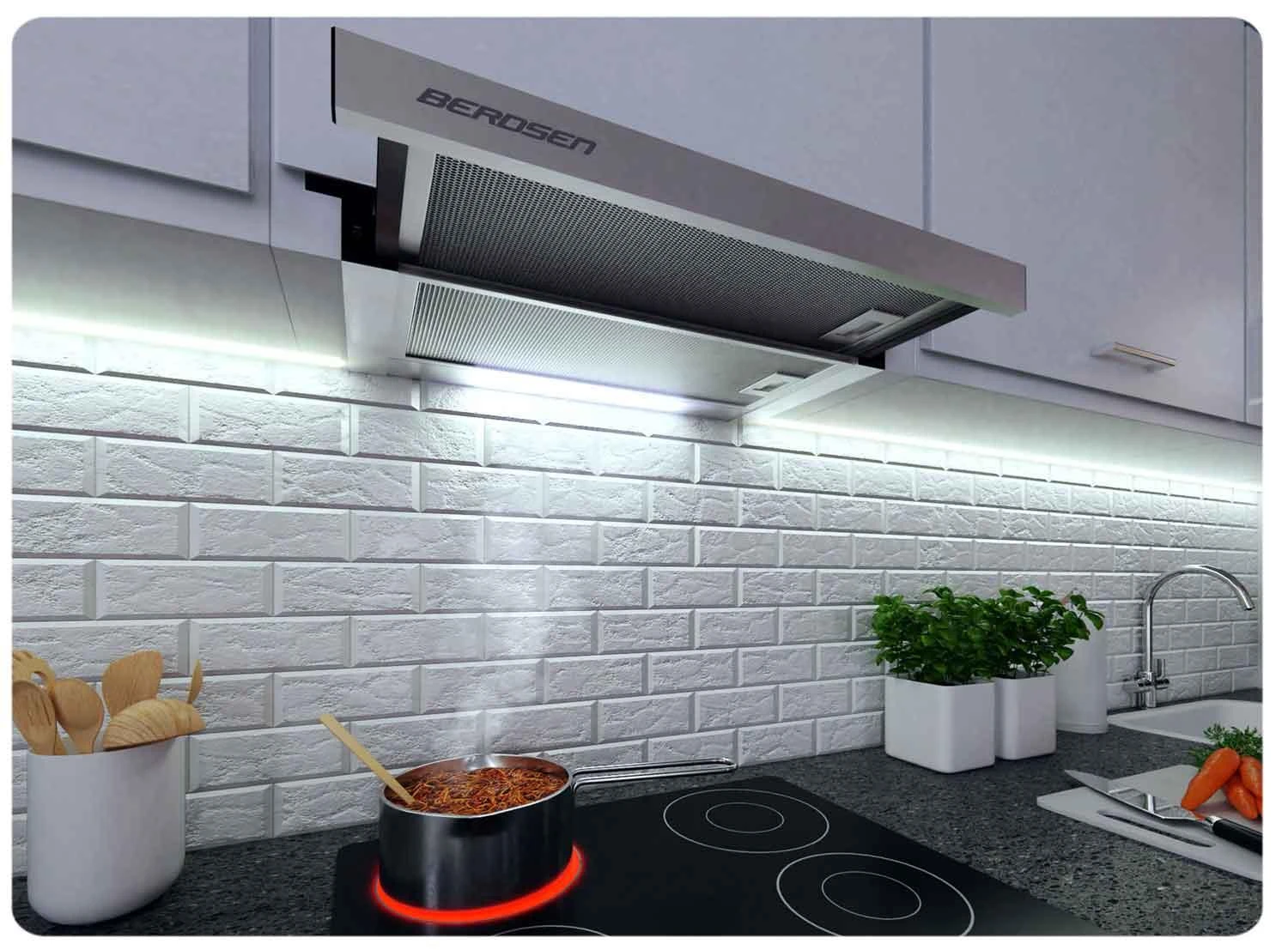 Teleskopinis virtuvės gartraukis Berdsen BT-229 INOX