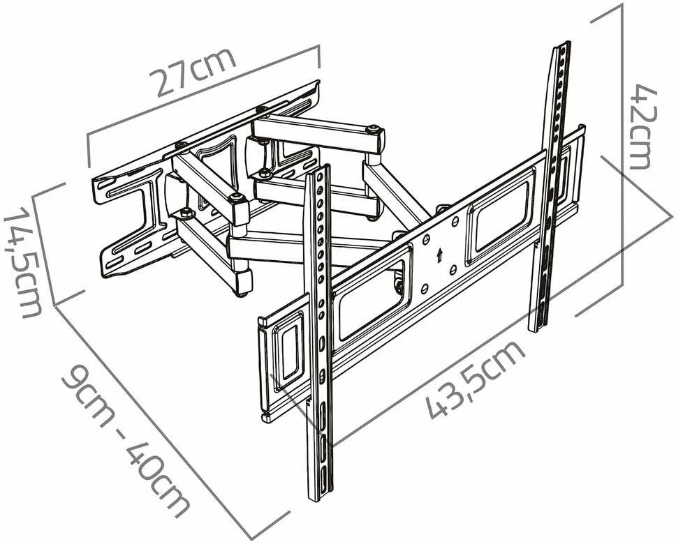 Humberg 23-60 colių televizoriaus laikiklis, 45 kg