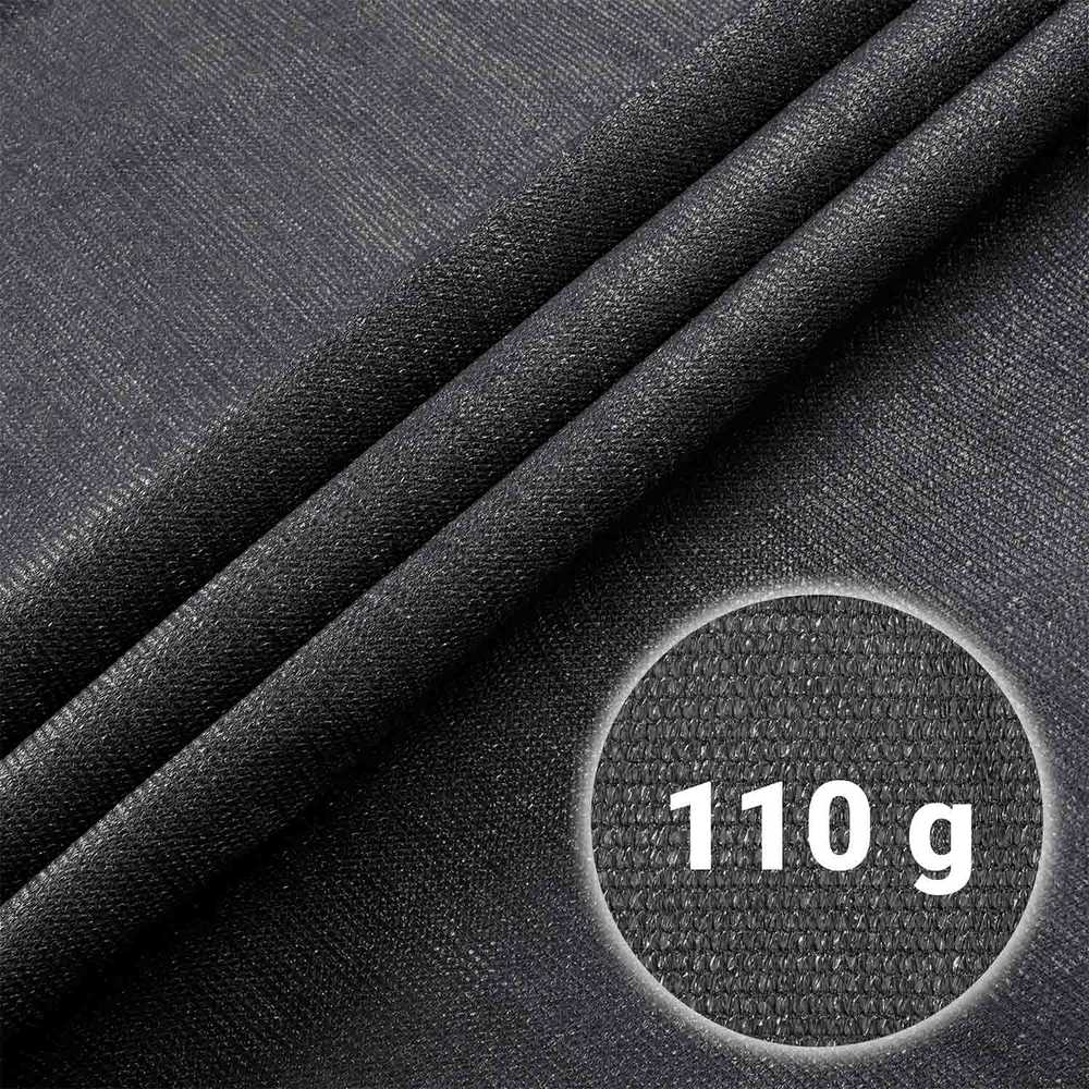 Plonos Tinklelis nuo šešėlių 1,5 x 50 m, 110 g/m² + 50 spaustukų, pilkas