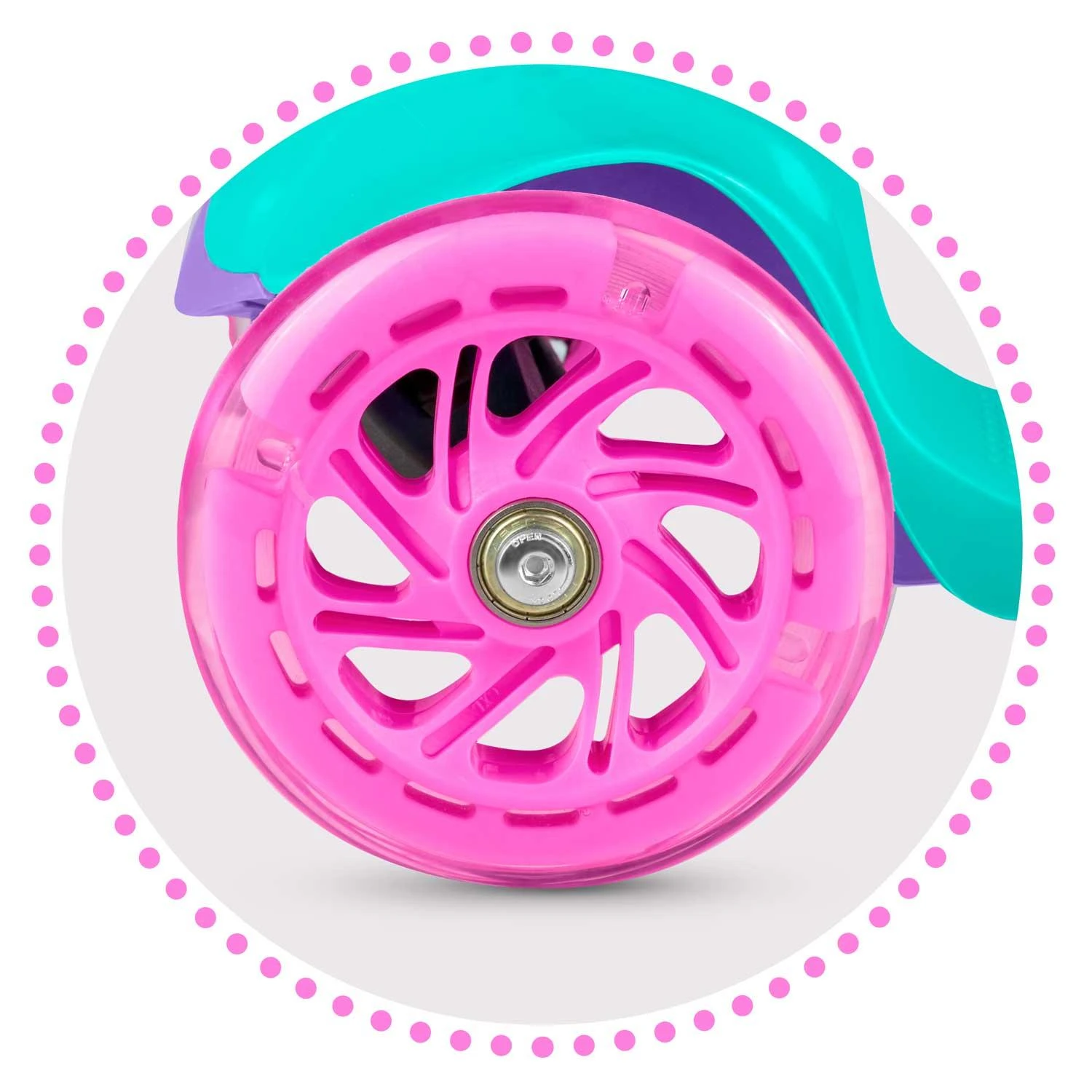 Triratis paspirtukas Ricokids Loco - turkio-rožinės spalvos