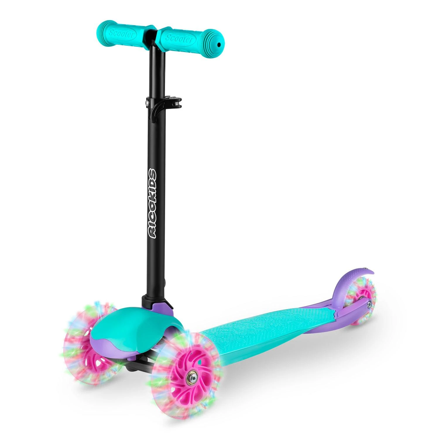 Triratis paspirtukas Ricokids Loco - turkio-rožinės spalvos