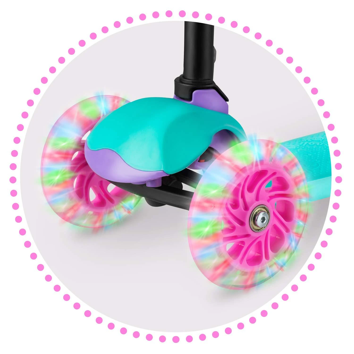 Triratis paspirtukas Ricokids Loco - turkio-rožinės spalvos