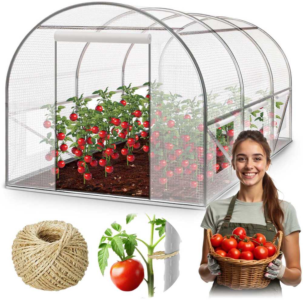 Šiltnamis 2 x 3 m (6 m2) baltas Plonos