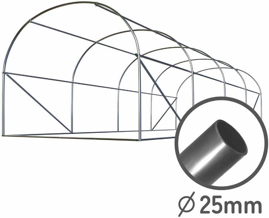 Šiltnamis 2 x 4,5 m (9 m2) baltas Plonos