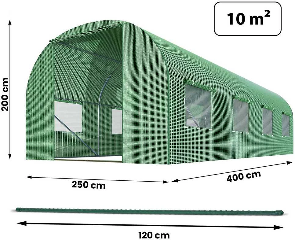 Šiltnamis 2,5 x 4 m (10 m2) Plonos