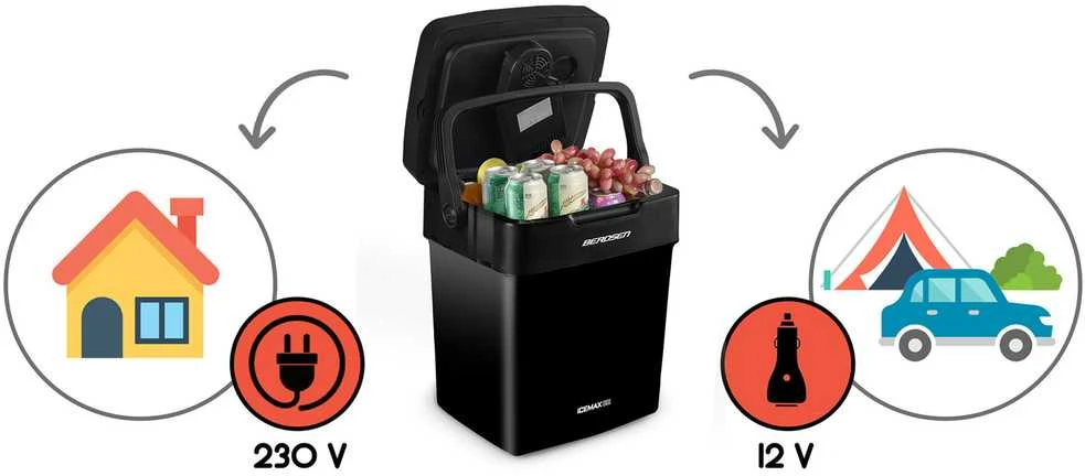 LG „Berdsen Icemax“ 29 litrų kelioninis aušintuvas ECO režimu – juodas