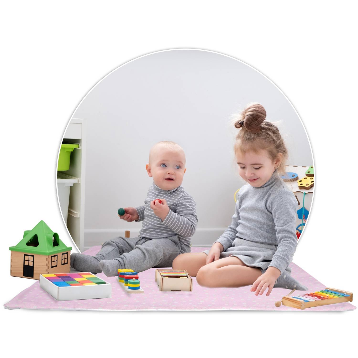 Ricokids Vaikiška tipi palapinė su lemputėmis - rožinė su taškeliais