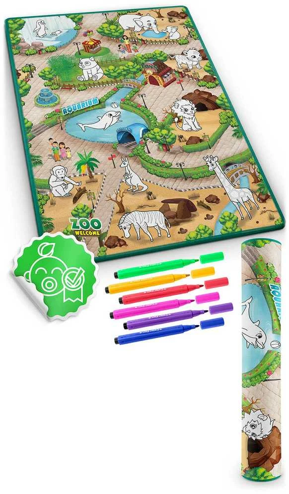 Ricokids RK-344 sulankstomas putplasčio piešimo kilimėlis 120 x 90 x 0,3 cm