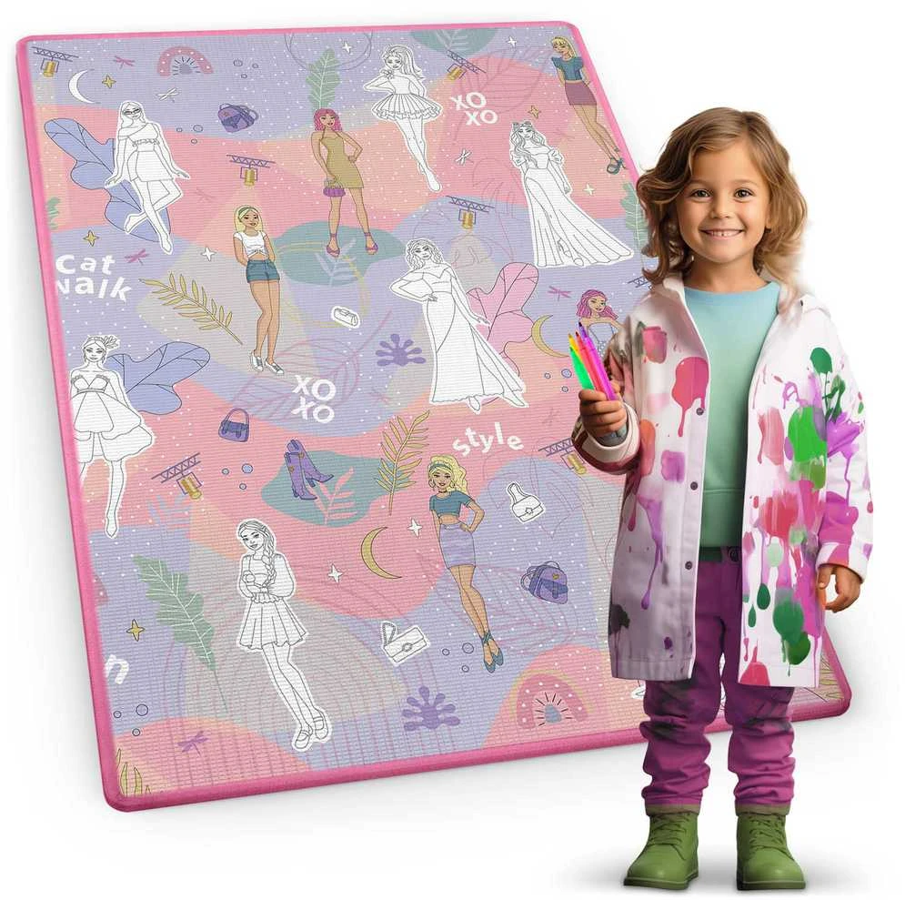 Ricokids RK-344 sulankstomas putplasčio piešimo kilimėlis 120 x 90 x 0,3 cm