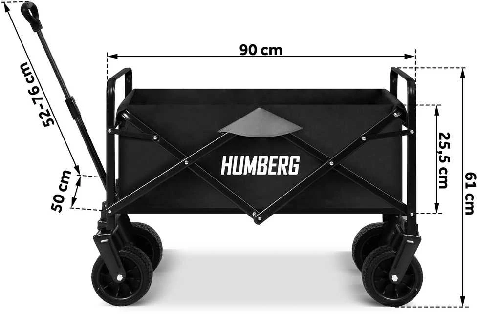 Humberg HM-512 sulankstomas 100 l transportavimo vežimėlis