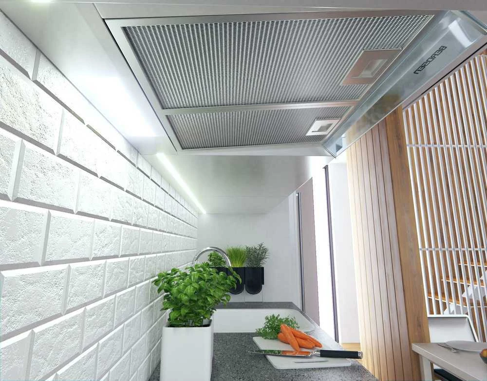 Gartraukis Virtuvės gaubtas po spintele - 60 cm Berdsen BE-10-A absorberis baltas