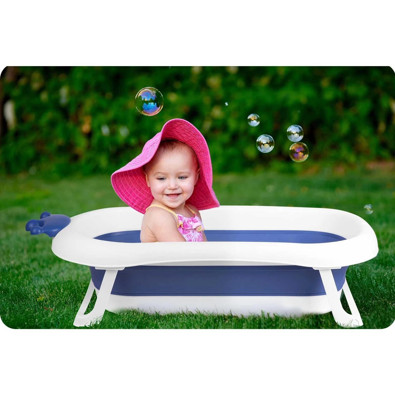 Ricokids Sulankstoma kūdikio vonelė su termometru ir pagalvėle