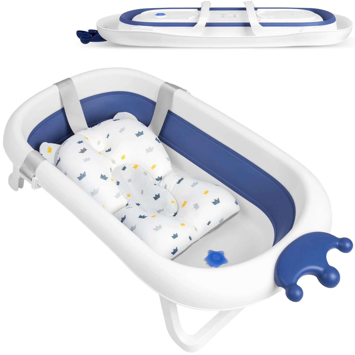Ricokids Sulankstoma kūdikio vonelė su termometru ir pagalvėle