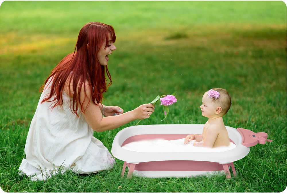 Sulankstoma kūdikių vonelė su termometru ir įdėklu, Ricokids