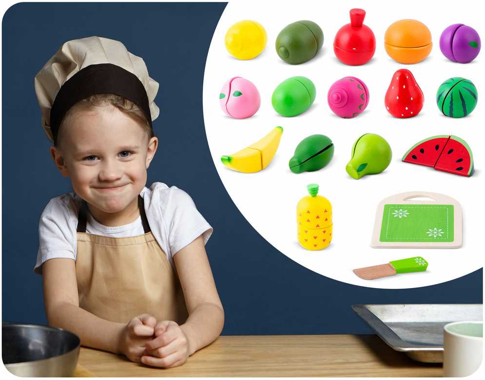 Medinis vaisių žaislas pjaustymui RK-872 Ricokids