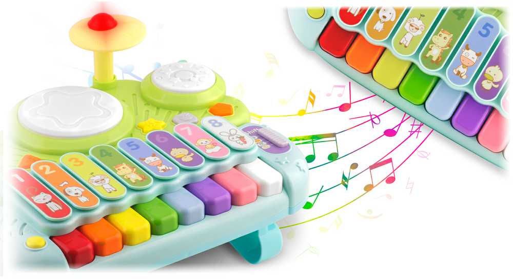Muzikiniai žaisliniai cimbolai, ksilofonas ir būgnai RK-751 Ricokids